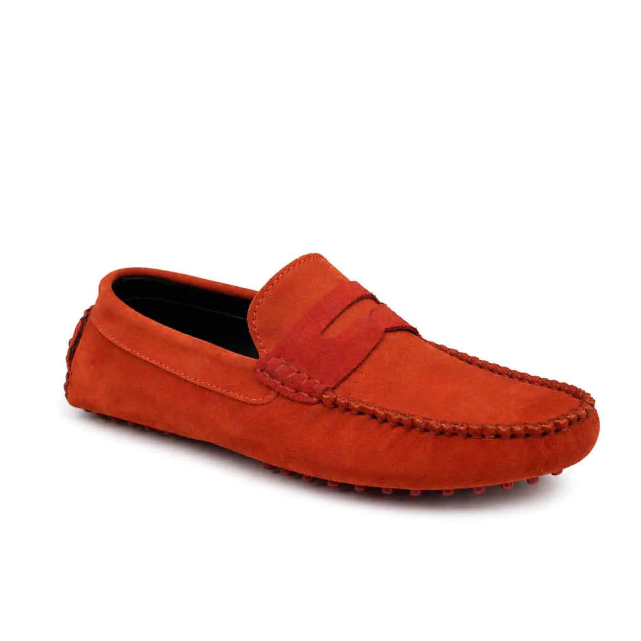Moccasin pour homme confort 003-5 rouge daim   