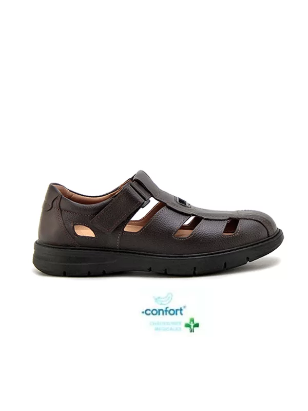 CHAUSSURE Confort SM120 MARRON Cuir miniature