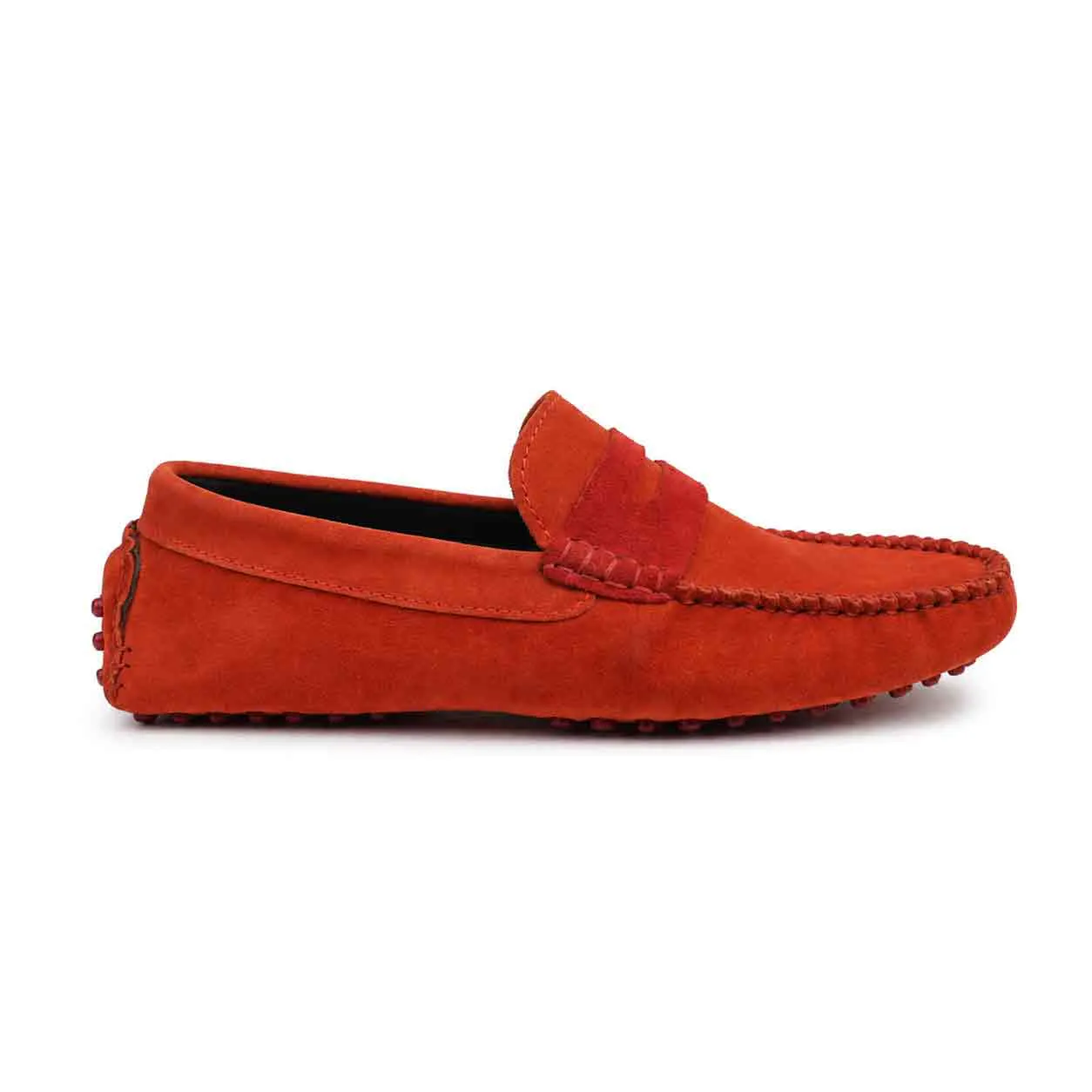 Moccasin pour homme confort 003-5 rouge daim    miniature
