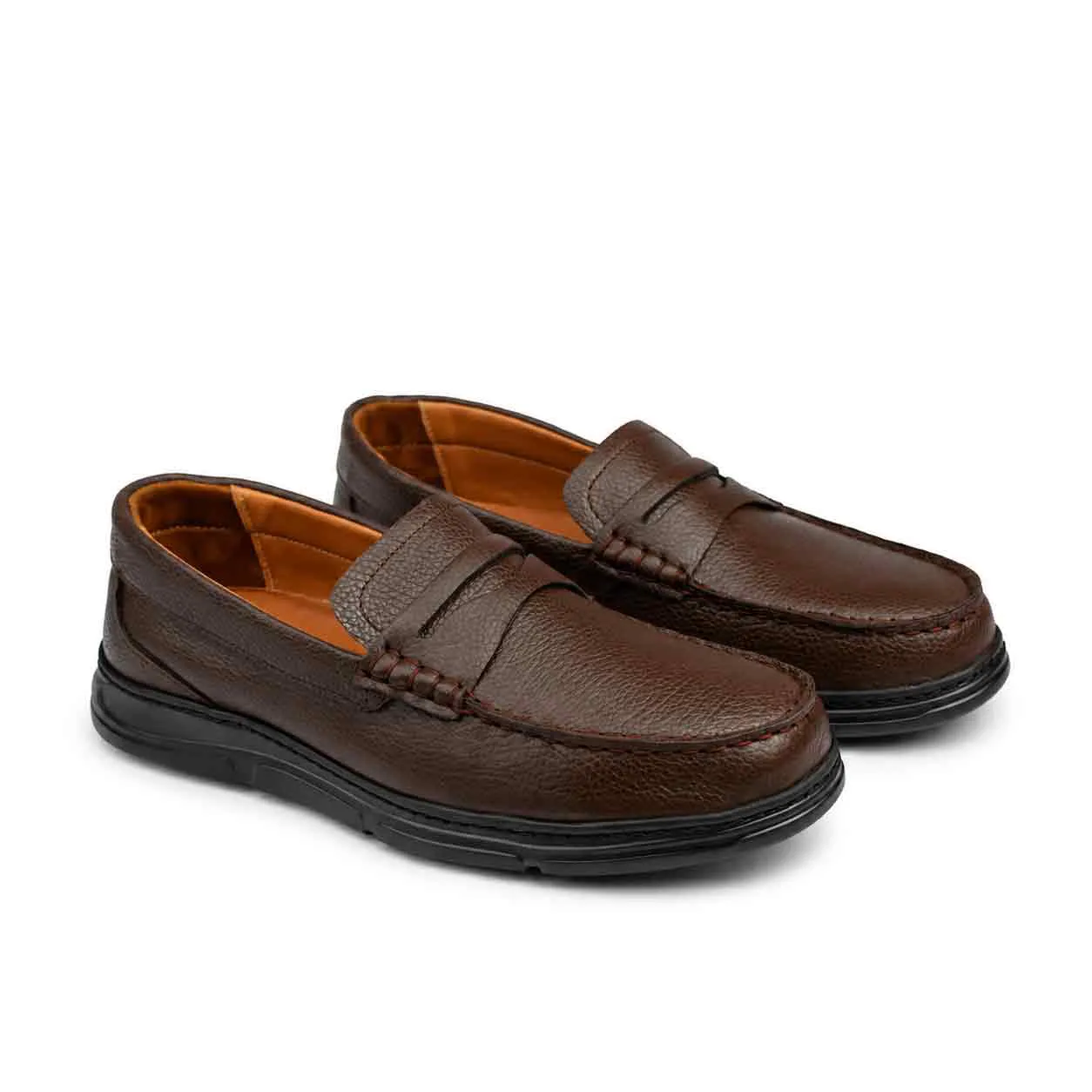Mocassin confort SM124 marron cuir..........     miniature