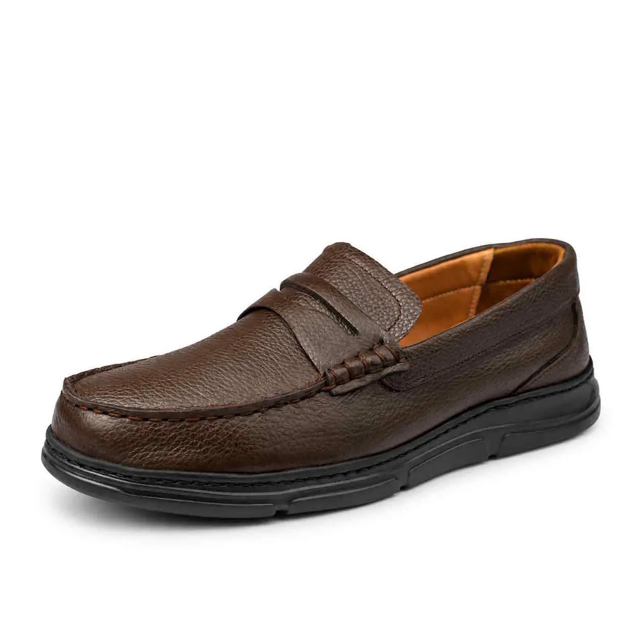 Mocassin confort SM124 marron cuir..........     miniature