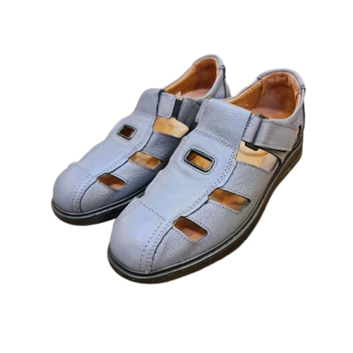 CHAUSSURE Confort SM120 Gris Cuir .......... Sandales homme Maroc