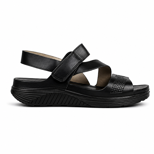 Sandale confort pour femme s011 noir Sandales médicales femme Maroc