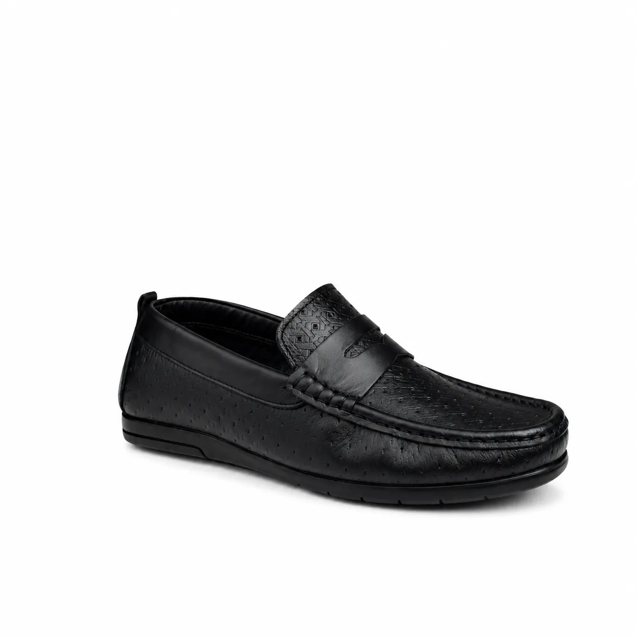 Mocassin pour homme 010 noir cuir
