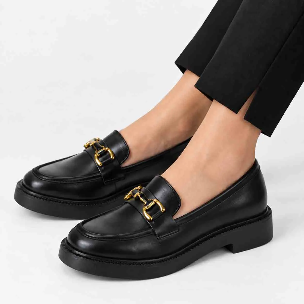 Derbies a platforme pour femme 7516-3 noir